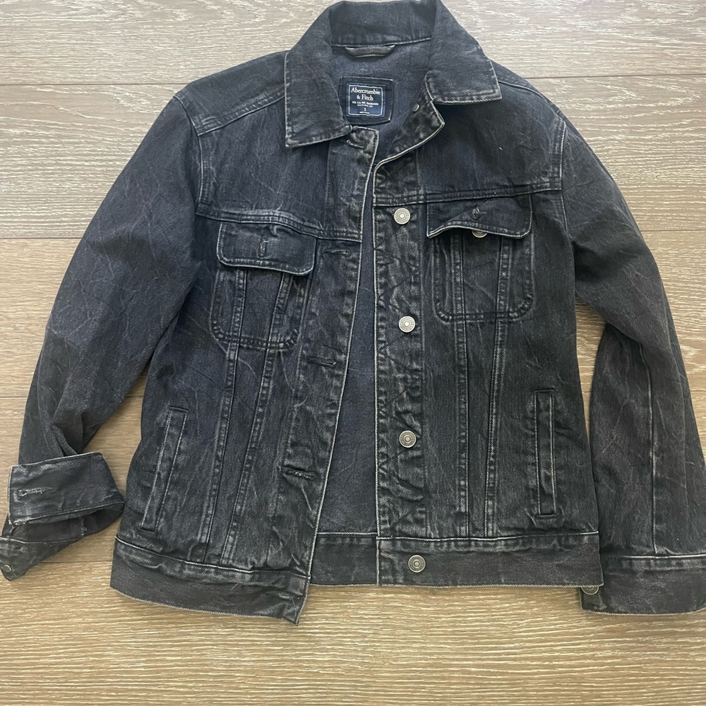 Abercrombie black jean jacket